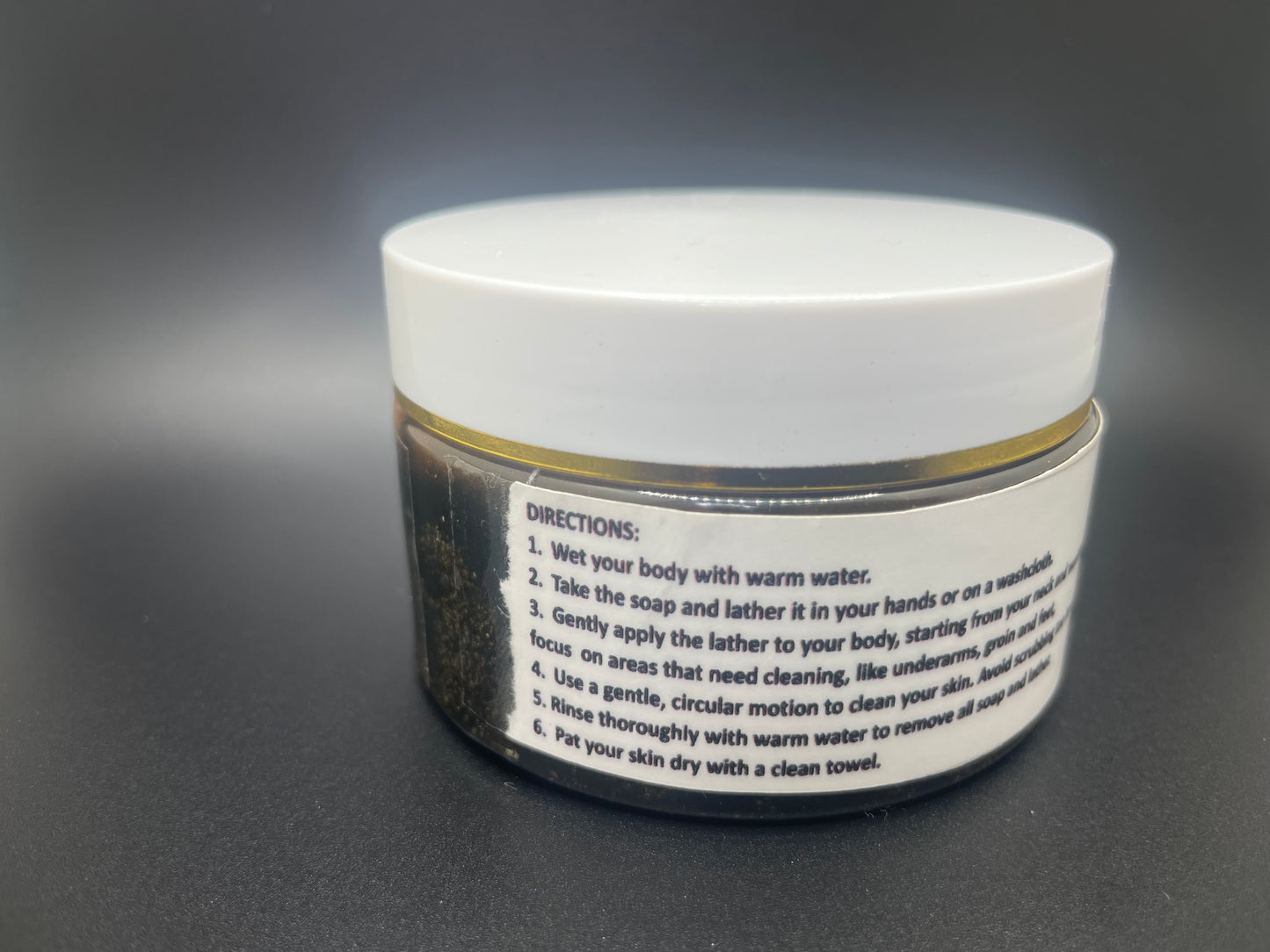 Natural Organic Black soap infused with essential oils.